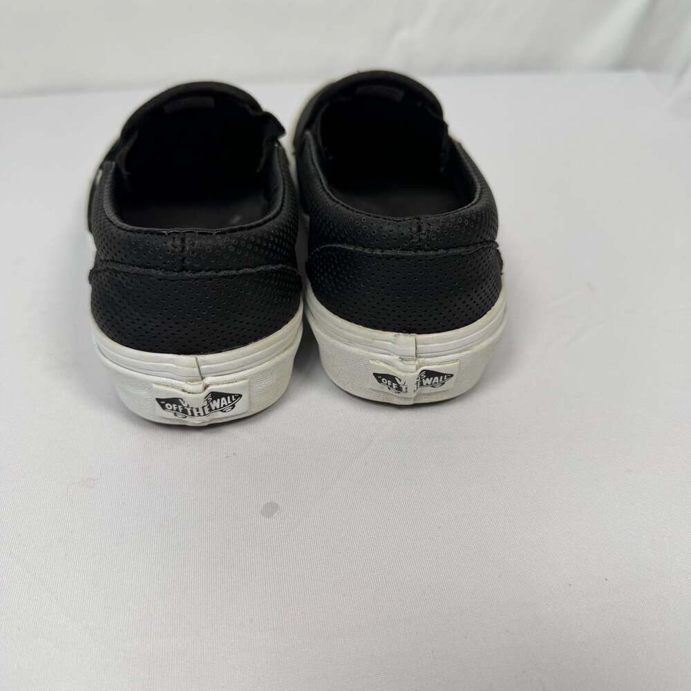 Vans Perforated Leather Slip-On Shoes Black Size 5.0 Women / 3.5 Men - Picture 3 of 5